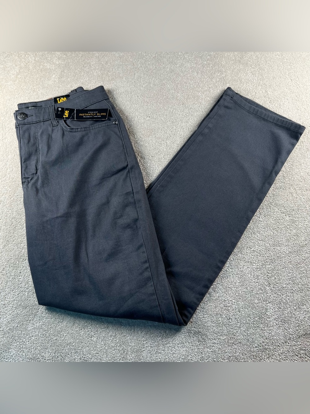 Lee Pants Straight Leg Gray Relaxed Fit High Rise NWT Slimming Casual Women's 8